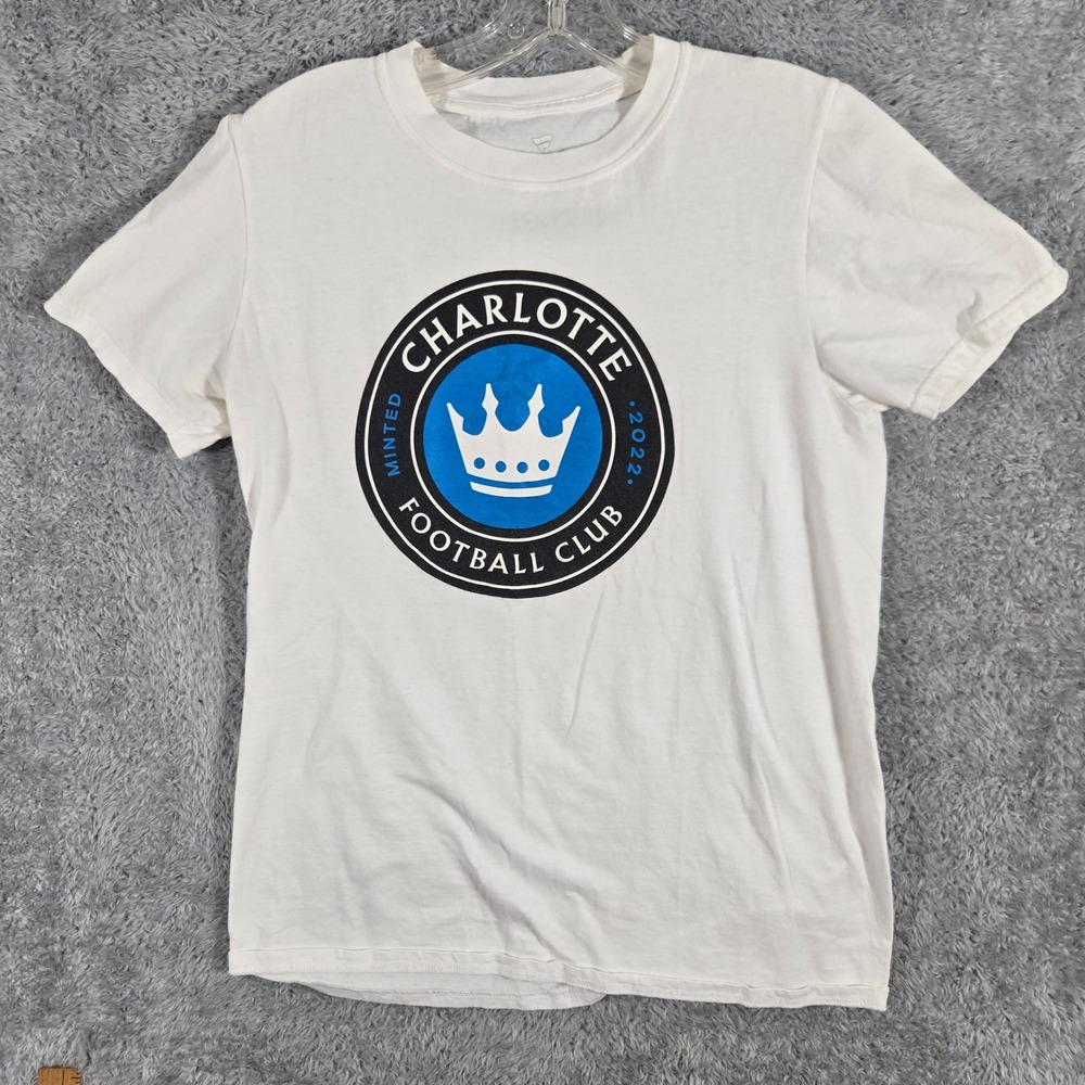 Fanatics Charlotte Football Club T-Shirt Mens Small White 2022 Graphic Tee MLS